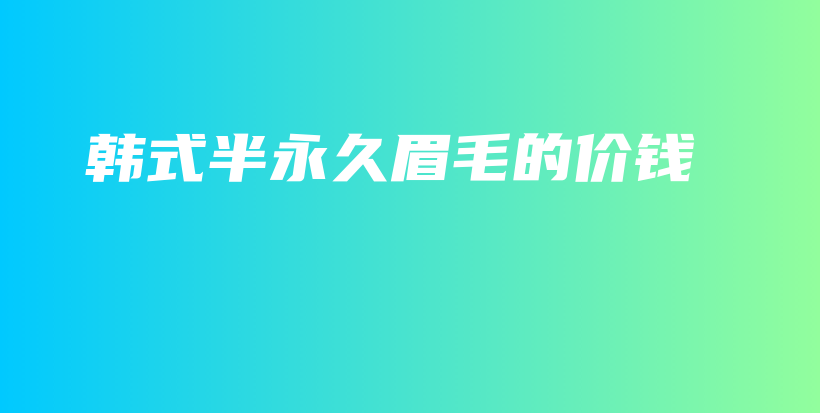 韩式半永久眉毛的价钱插图