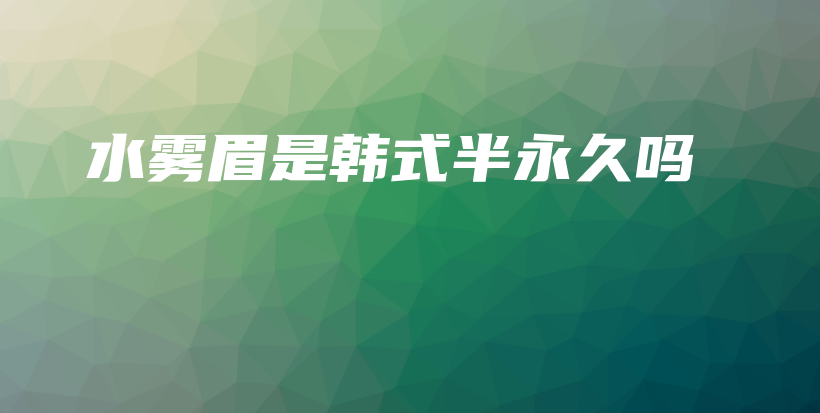 水雾眉是韩式半永久吗插图