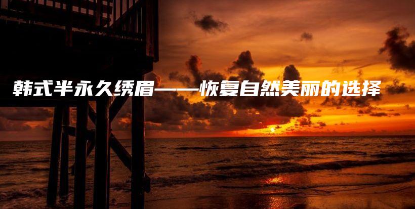 韩式半永久绣眉——恢复自然美丽的选择插图