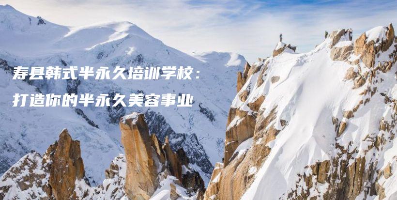 寿县韩式半永久培训学校：打造你的半永久美容事业插图