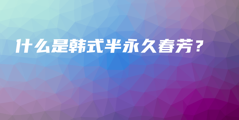 什么是韩式半永久春芳？插图