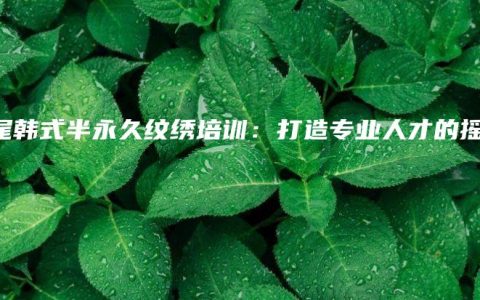 汕尾韩式半永久纹绣培训：打造专业人才的摇篮