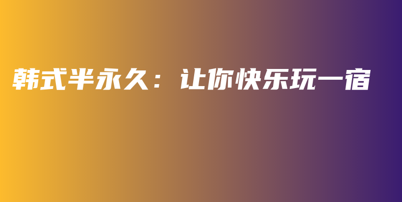 韩式半永久：让你快乐玩一宿插图