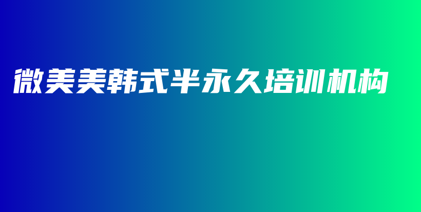 微美美韩式半永久培训机构插图