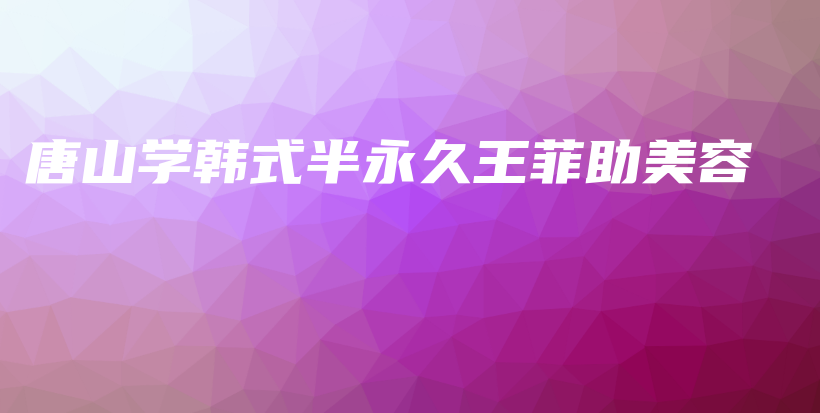 唐山学韩式半永久王菲助美容插图