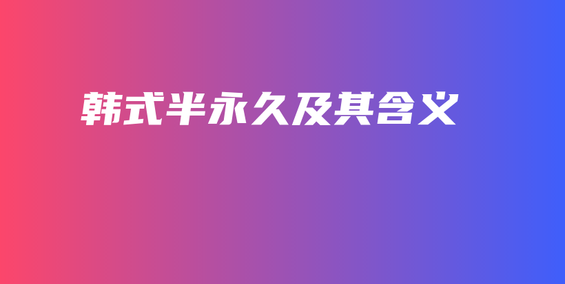 韩式半永久及其含义插图