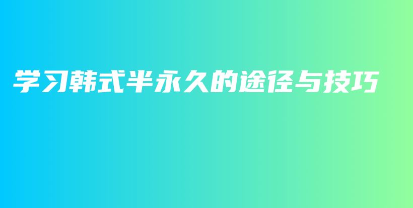 学习韩式半永久的途径与技巧插图