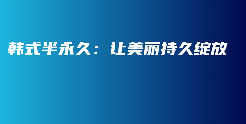 韩式半永久：让美丽持久绽放插图