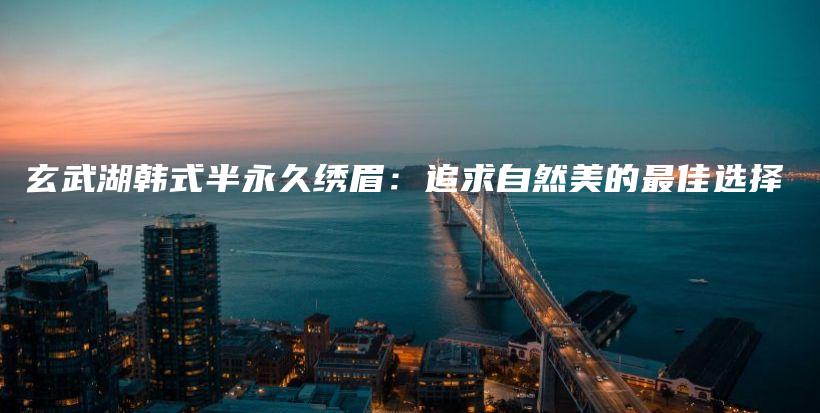 玄武湖韩式半永久绣眉：追求自然美的最佳选择插图