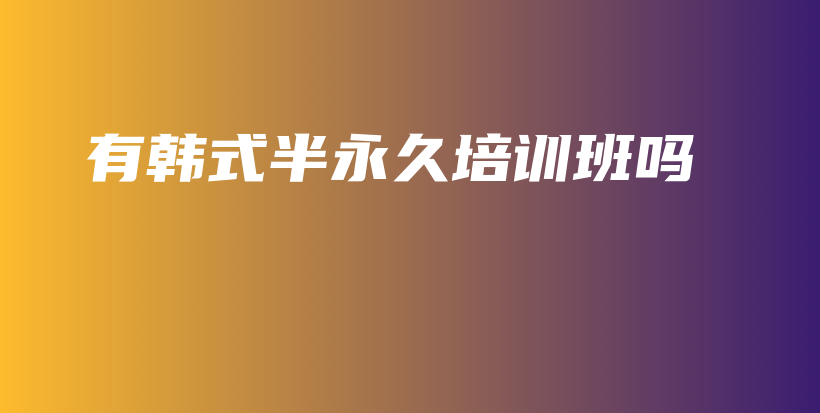有韩式半永久培训班吗插图