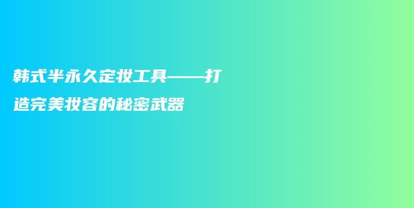 韩式半永久定妆工具——打造完美妆容的秘密武器插图