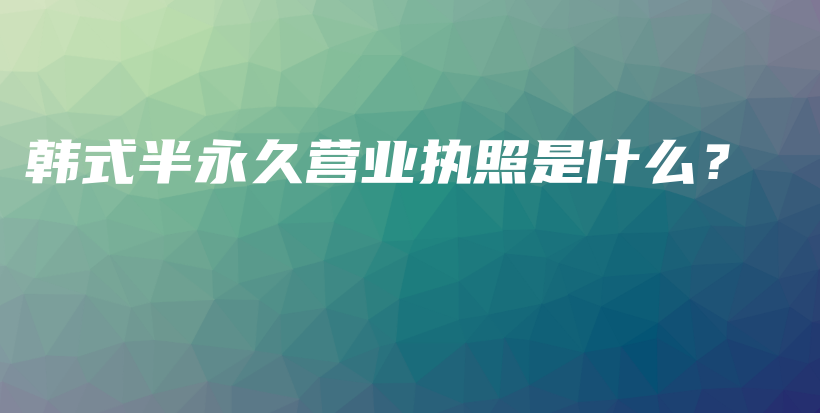 韩式半永久营业执照是什么？插图