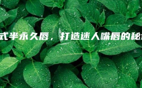 韩式半永久唇，打造迷人嘴唇的秘诀