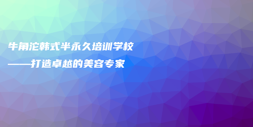 牛角沱韩式半永久培训学校——打造卓越的美容专家插图