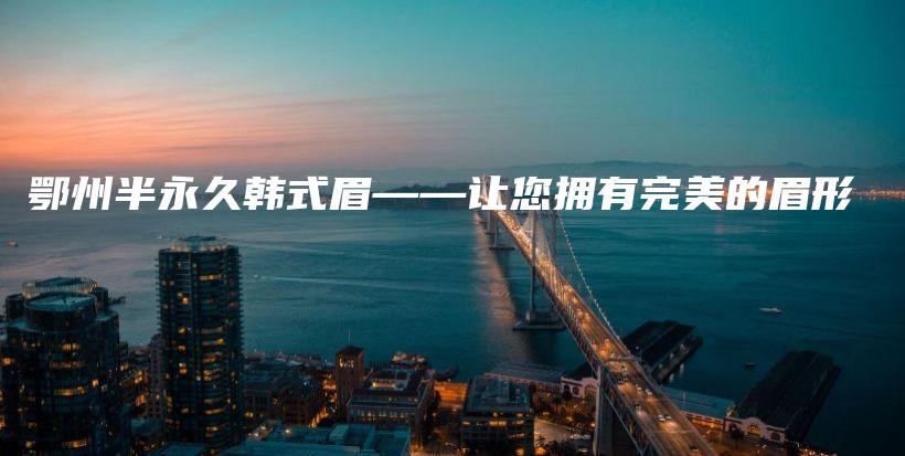 鄂州半永久韩式眉——让您拥有完美的眉形插图