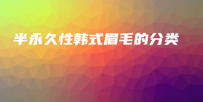 半永久性韩式眉毛的分类插图