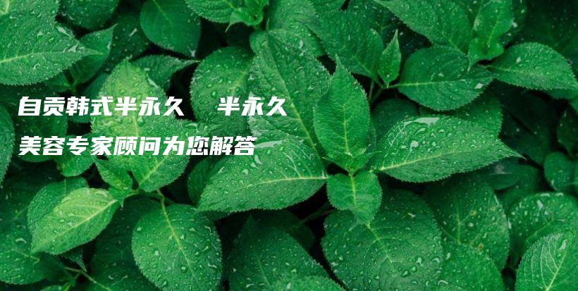 自贡韩式半永久  半永久美容专家顾问为您解答插图
