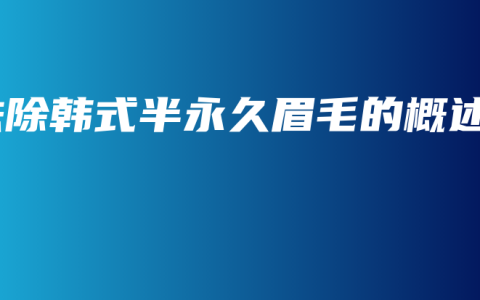 祛除韩式半永久眉毛的概述