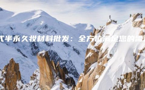 韩式半永久妆材料批发：全方位满足您的需求