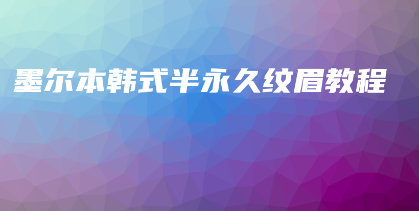 墨尔本韩式半永久纹眉教程插图