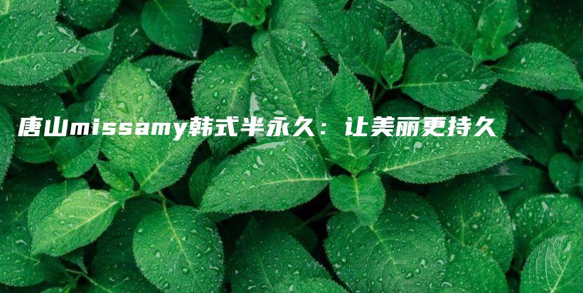 唐山missamy韩式半永久：让美丽更持久插图