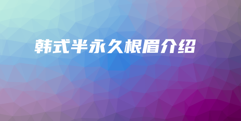 韩式半永久根眉介绍插图