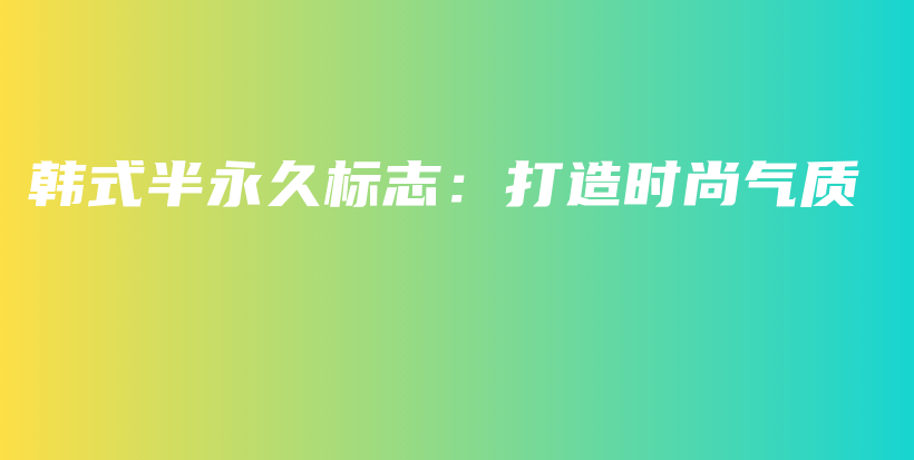 韩式半永久标志：打造时尚气质插图