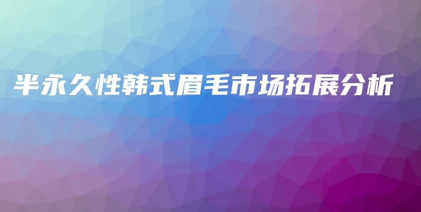 半永久性韩式眉毛市场拓展分析插图