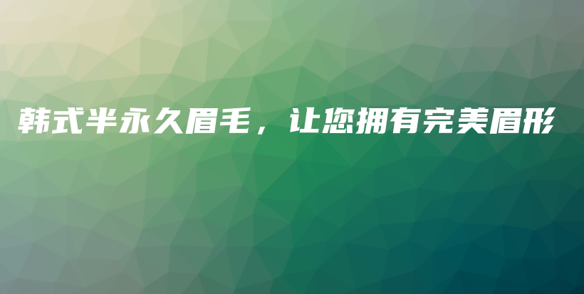 韩式半永久眉毛，让您拥有完美眉形插图