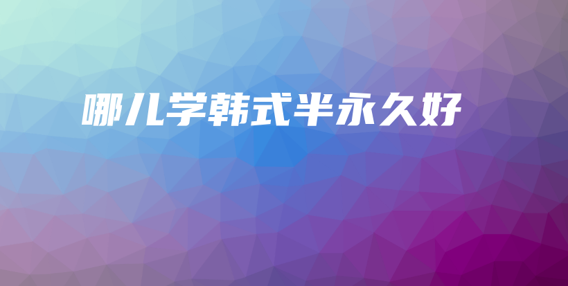 哪儿学韩式半永久好插图