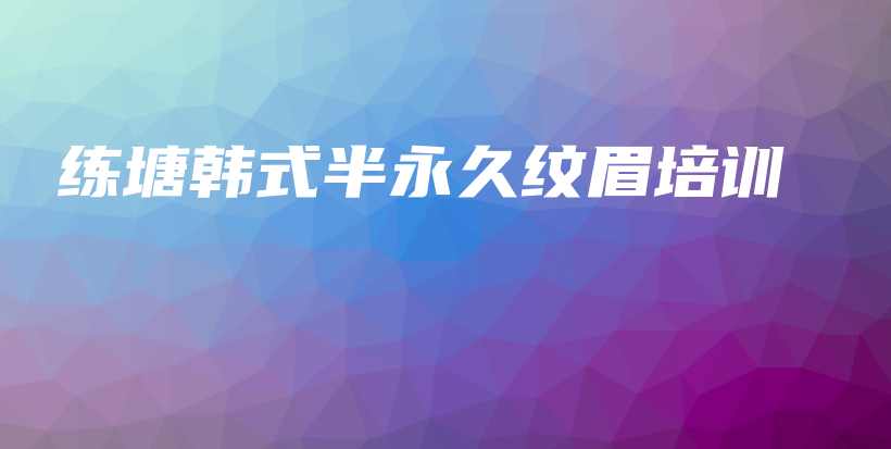 练塘韩式半永久纹眉培训插图