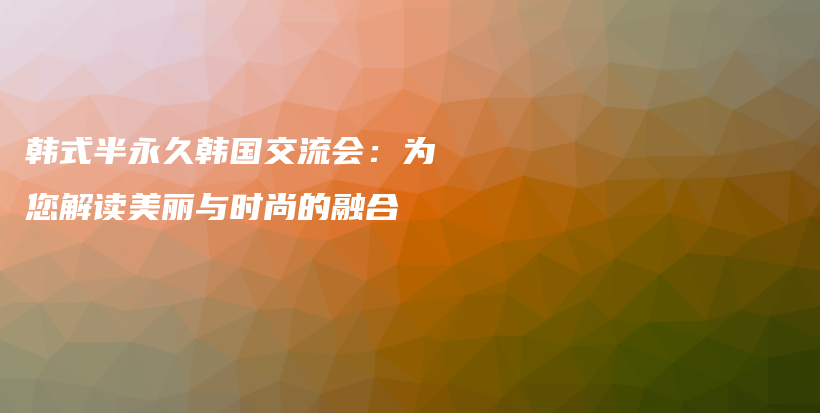 韩式半永久韩国交流会：为您解读美丽与时尚的融合插图