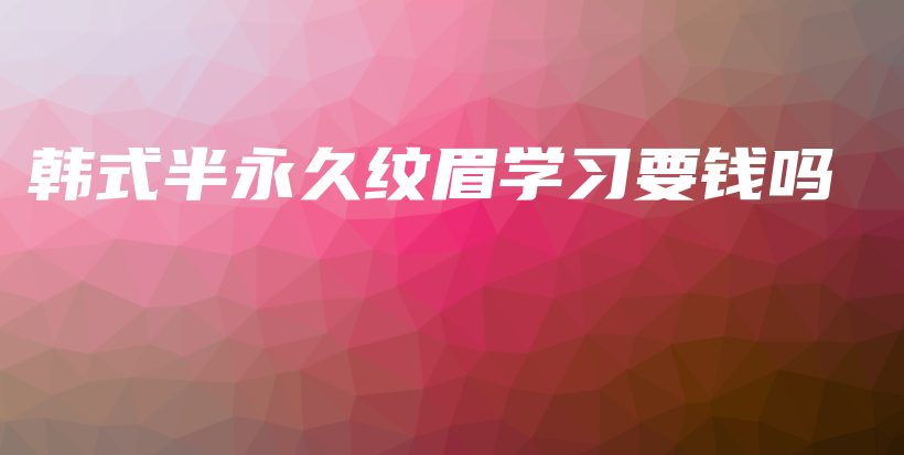 韩式半永久纹眉学习要钱吗插图