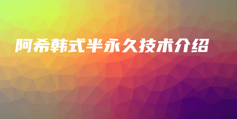 阿希韩式半永久技术介绍插图
