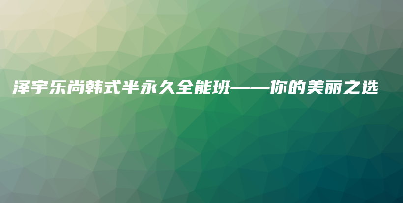 泽宇乐尚韩式半永久全能班——你的美丽之选插图
