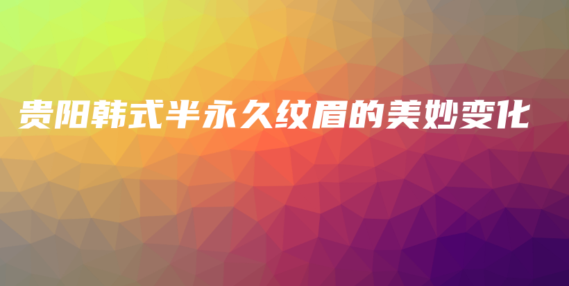 贵阳韩式半永久纹眉的美妙变化插图