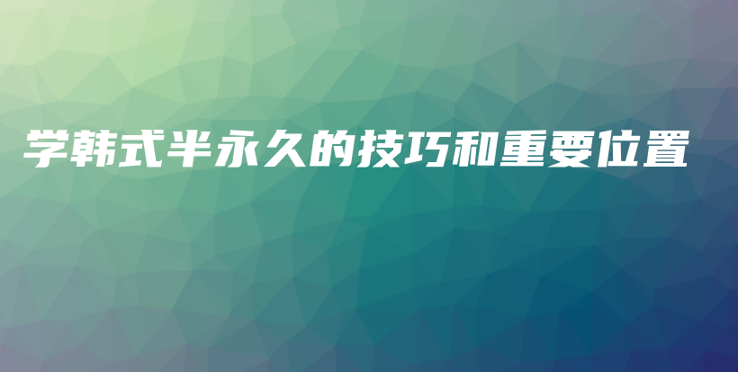 学韩式半永久的技巧和重要位置插图