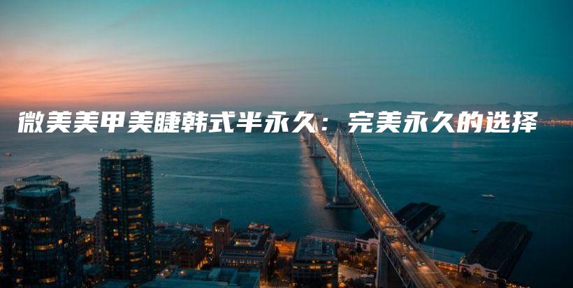 微美美甲美睫韩式半永久：完美永久的选择插图