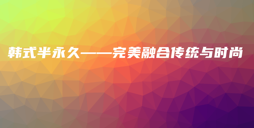 韩式半永久——完美融合传统与时尚插图