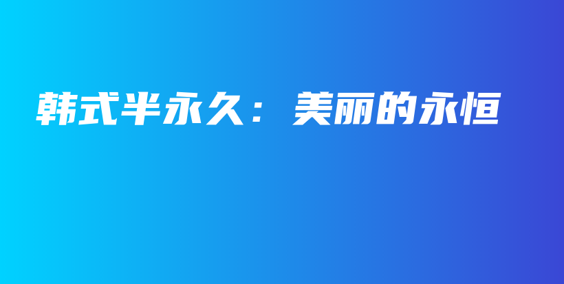 韩式半永久：美丽的永恒插图