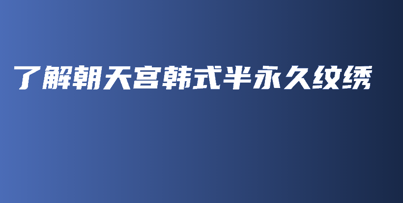 了解朝天宫韩式半永久纹绣插图
