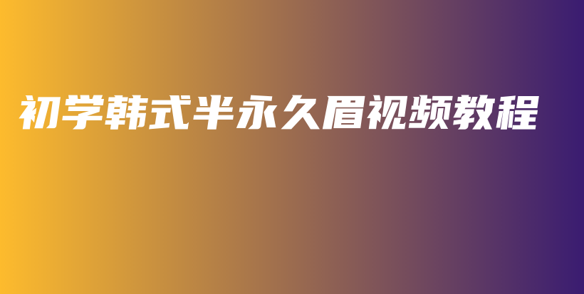 初学韩式半永久眉视频教程插图