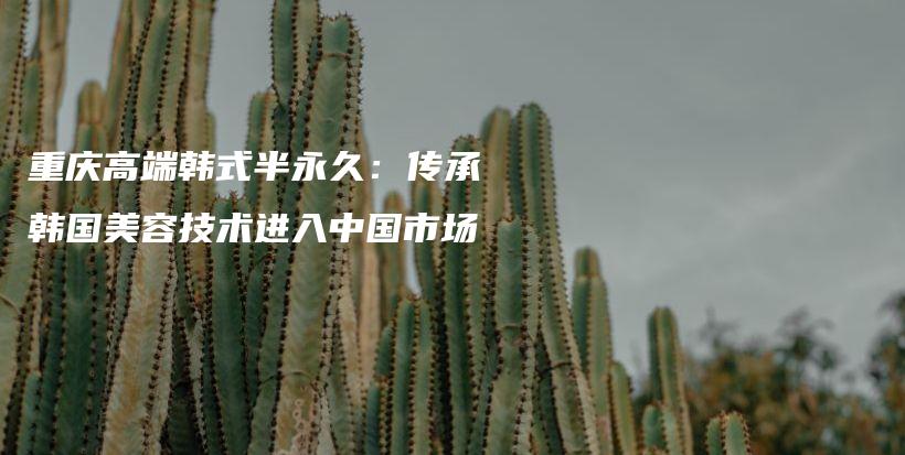 重庆高端韩式半永久：传承韩国美容技术进入中国市场插图