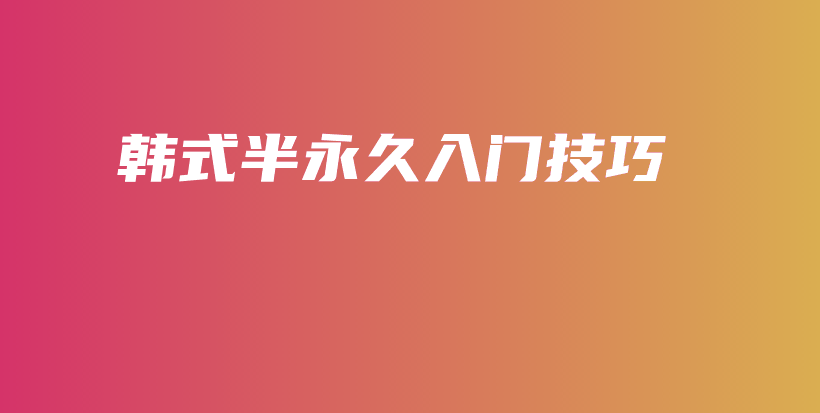 韩式半永久入门技巧插图