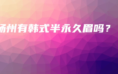 扬州有韩式半永久眉吗？