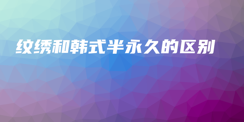 纹绣和韩式半永久的区别插图