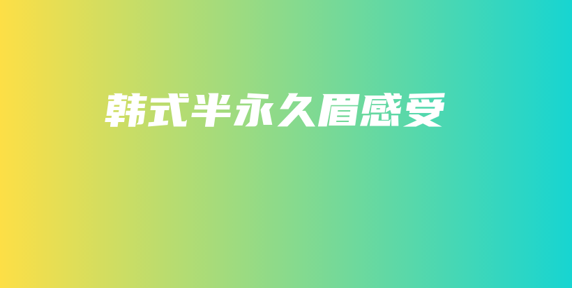 韩式半永久眉感受插图