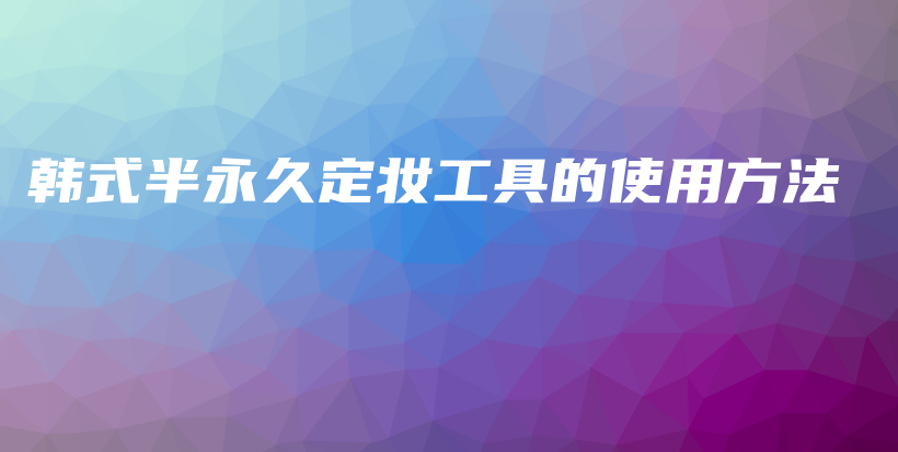 韩式半永久定妆工具的使用方法插图