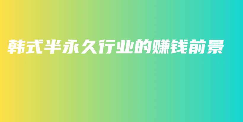 韩式半永久行业的赚钱前景插图