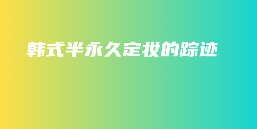 韩式半永久定妆的踪迹插图